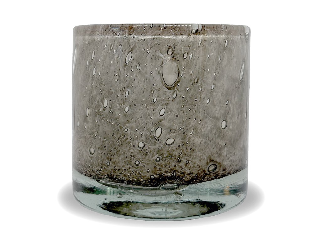 Candle holder Ø9x10 AYLA Gray Mouth-blown