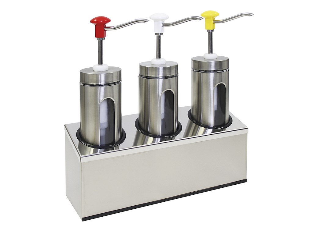 Dispenser - Stainless Steel - 3x2.0L - 98mm - 443x147x465mm - With Window