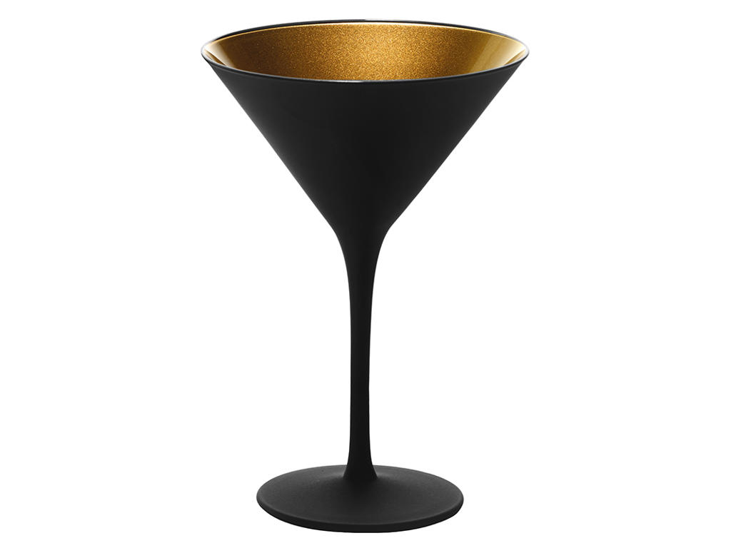 Cocktail Glass with Glass Black/Gold 24cl 172x116mm