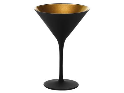 Cocktail Glass with Glass Black/Gold 24cl 172x116mm