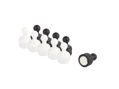 Magnetic push pins 10-pack black/white