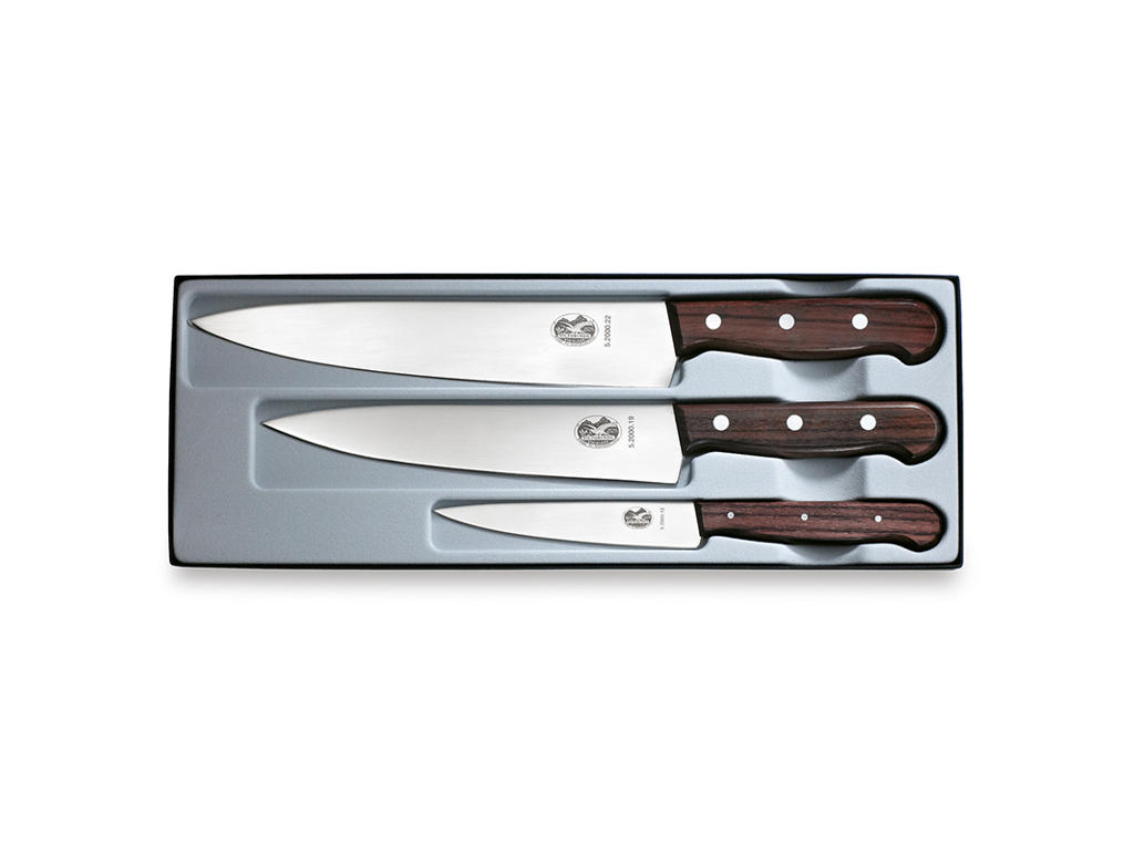 Knife set, Victorinox, Wooden handle, 3 pieces
