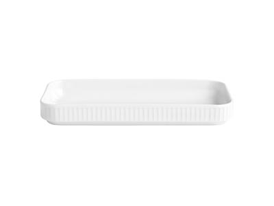 Tray rectangular Pleated 24x12 cm White