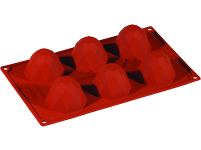 Baking Mold Silicone 1/3 GN, 6 diamonds