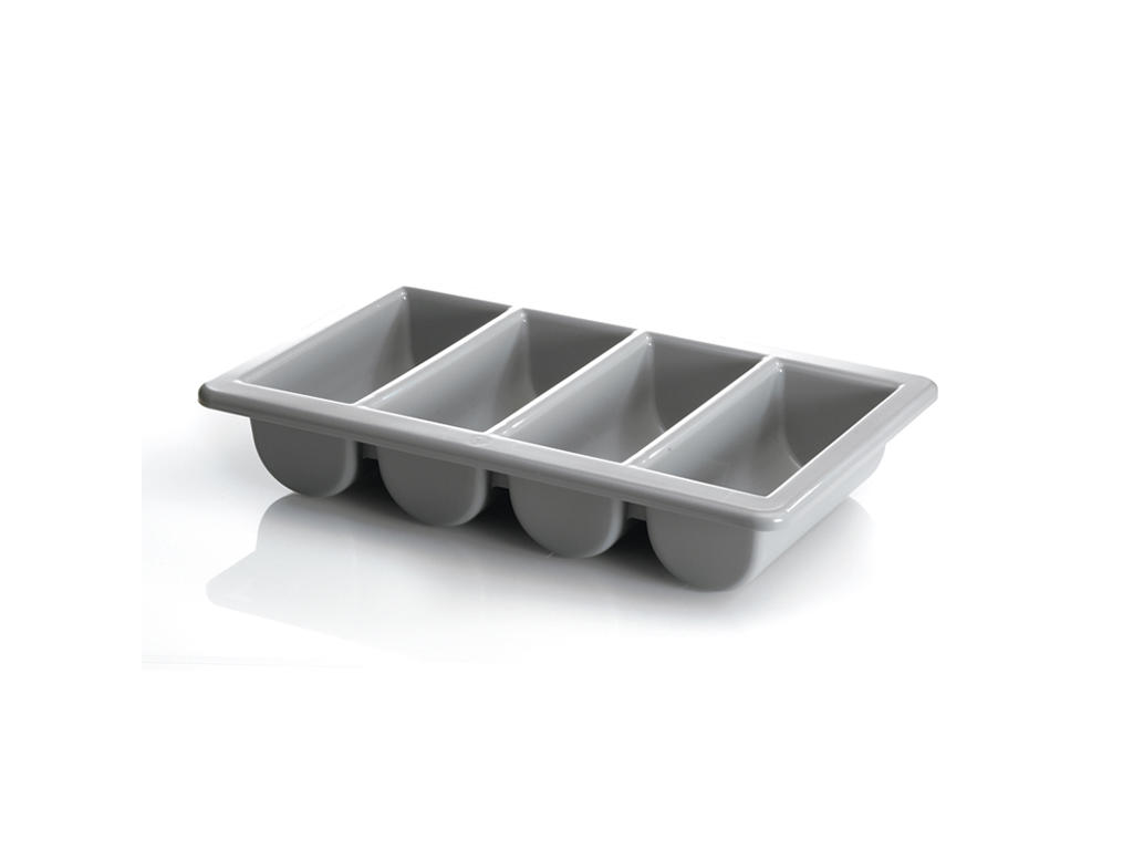 Cutlery box 4 compartments 1/1 GN in gray plastic