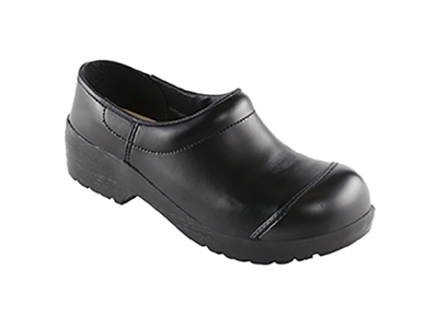 Safety clogs wide with heel cap black