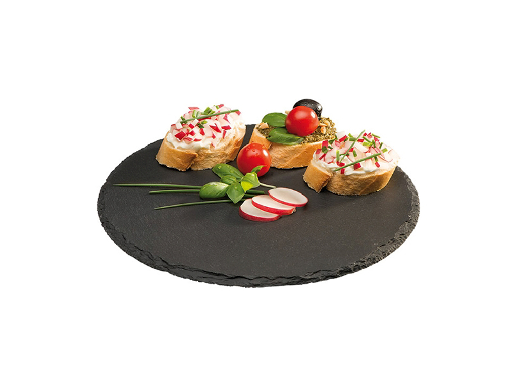 Skærebræt, skiffer til servering Ø:22 cm