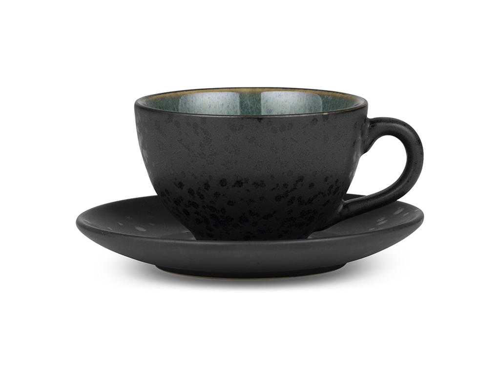 Bitz Cup w/ saucer 24 cl Black/Green