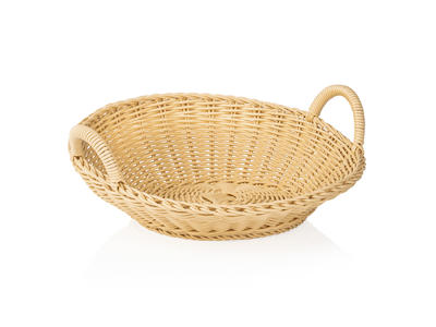 Bread basket with handle Light Beige Ø36.5 H12/6