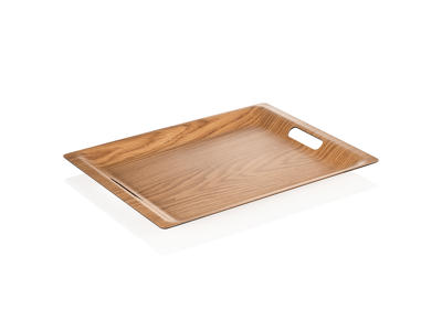 Tray w/handle Melamine Wood Non-slip 45