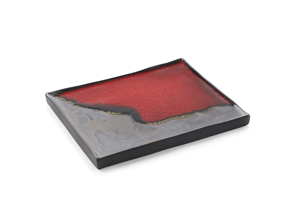 Plate Rectangular 21x17.5 cm Gray Solstice