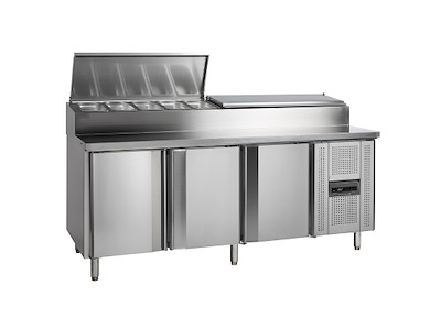 Saladette 3 doors 60x40 stand: 9xGN1/3