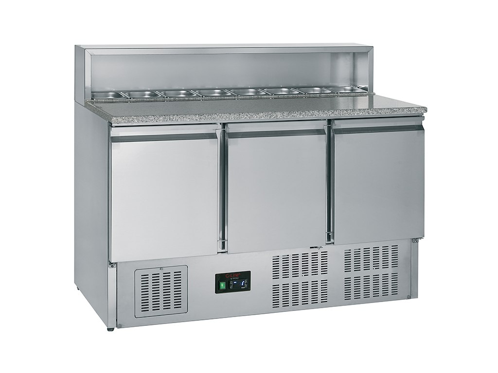 Pizza table 3 doors cooling unit built-in GN1/