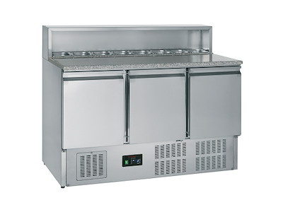 Pizza table 3 doors cooling unit built-in GN1/