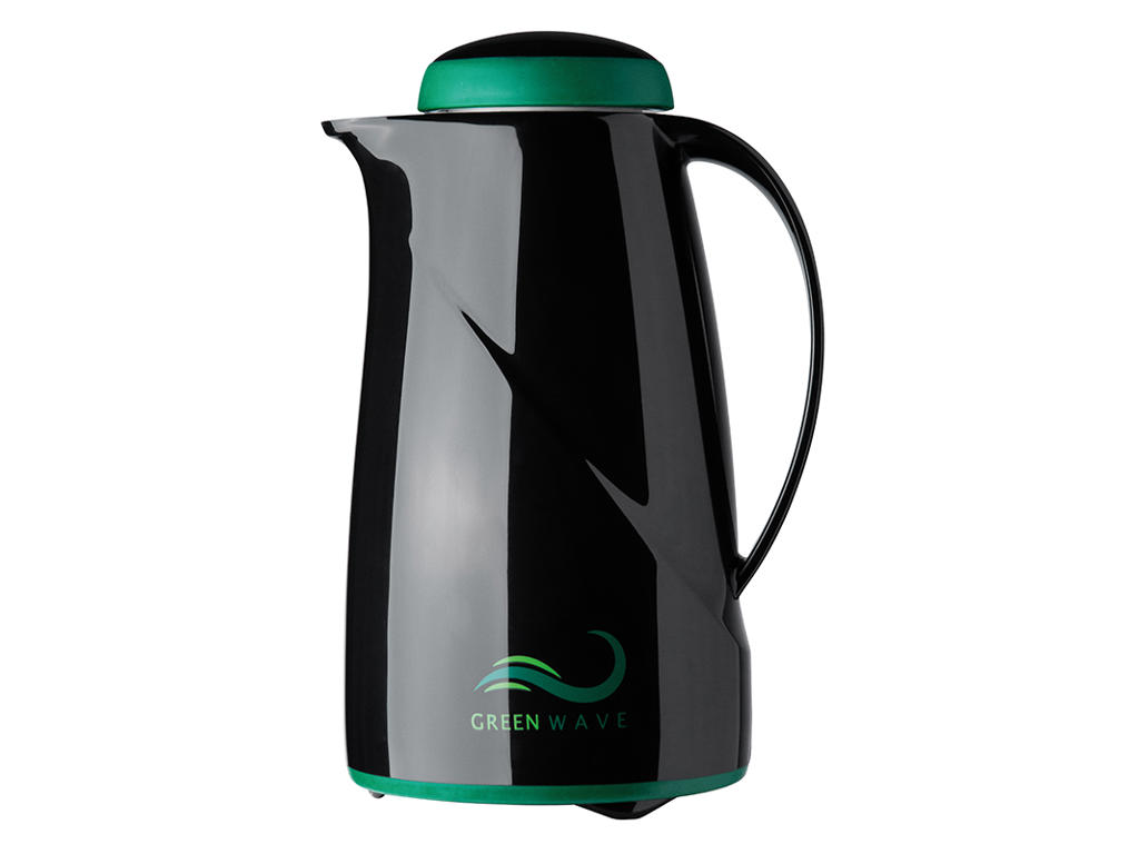 Thermal jug 1 ltr. Black Green Wave