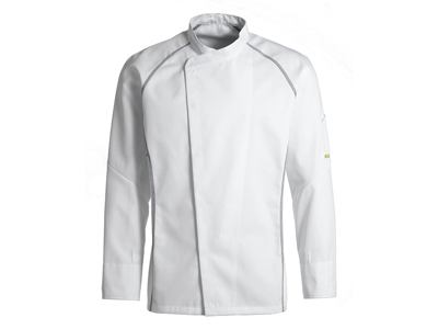 Chef jacket white w/gray flatlock M