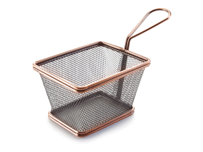 Frying basket Mini square 12x10 cm Copper