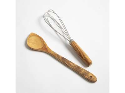 Whisk and ladle w/Edge in Olive wood