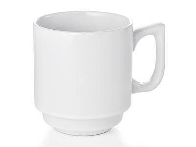 Mug w/handle White 25 cl Stackable