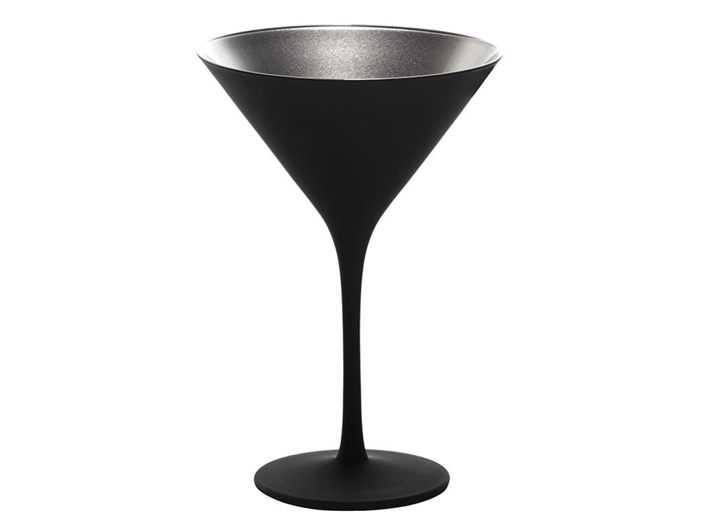 Cocktail Glass with Glass Black/Silver Size 24cl - 172x116mm