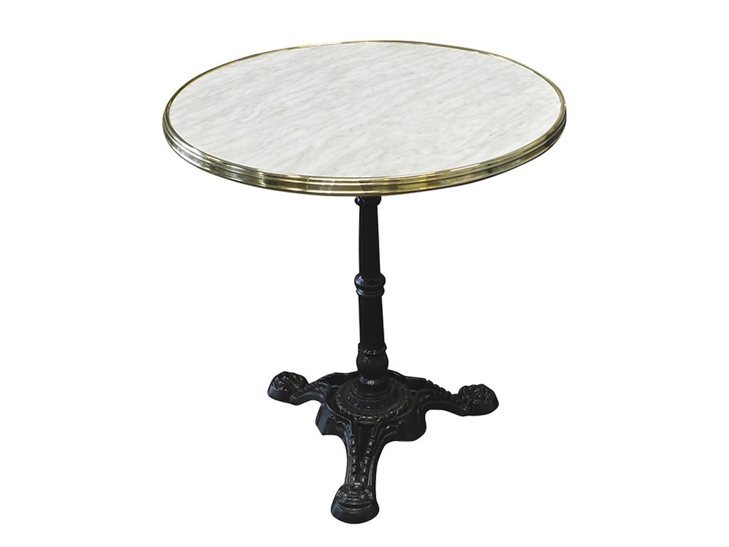 Zederkof Round Werzalit tabletop in marble look with brass edge