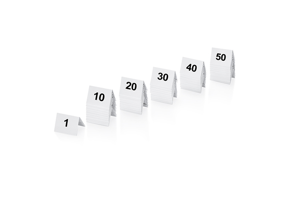 Table numbers set no. 1-50