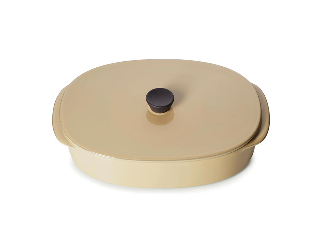 Dish with lid 26x18.5 cm Beige Caractere Culinaire
