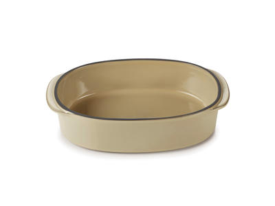 Oval Dish 19x13 cm Beige Caractere Culinaire