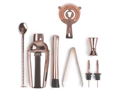 Cocktail set 8 pieces RF copper look
