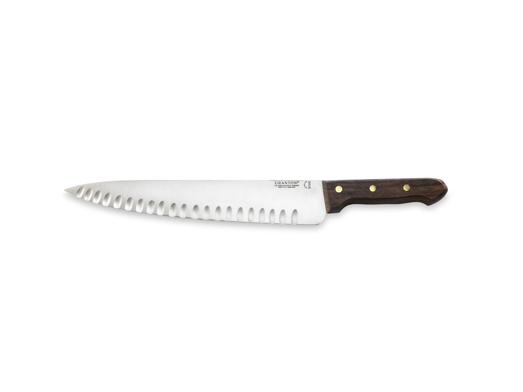 Carving knife, 31 cm, Granton, wooden handle, with air blade