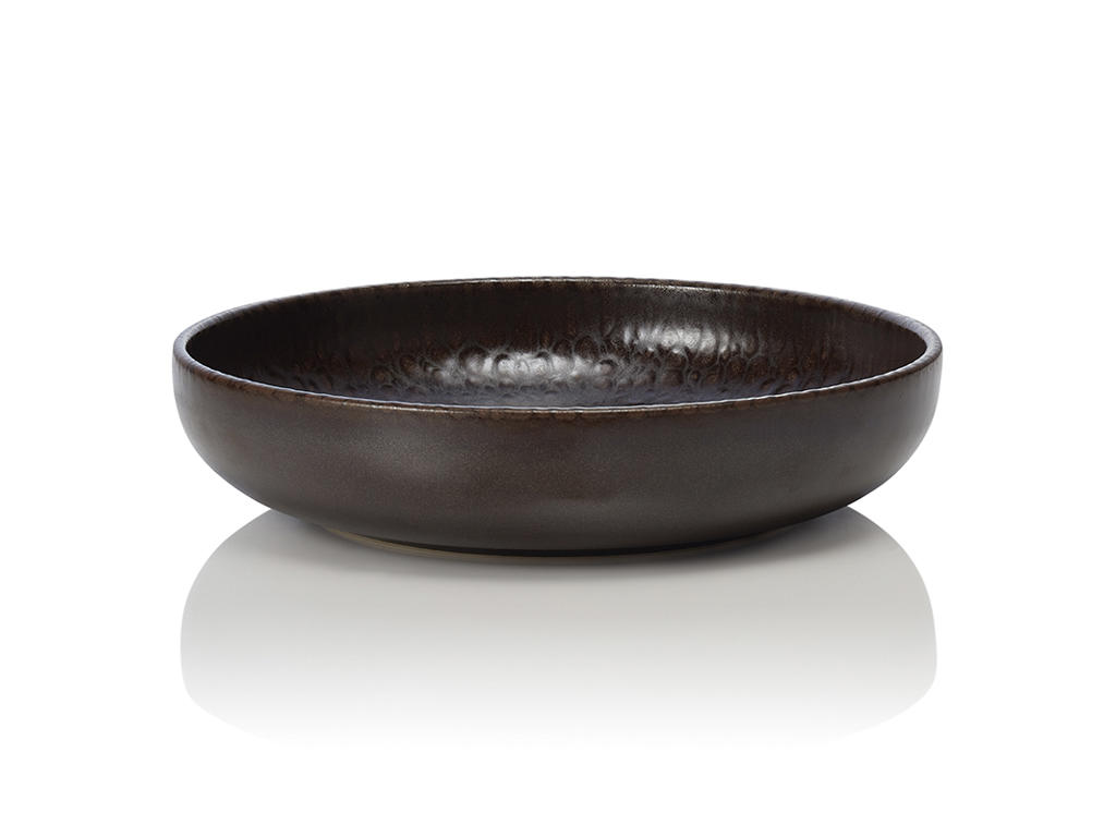 Brown Stoneware Plate 22x22x5cm