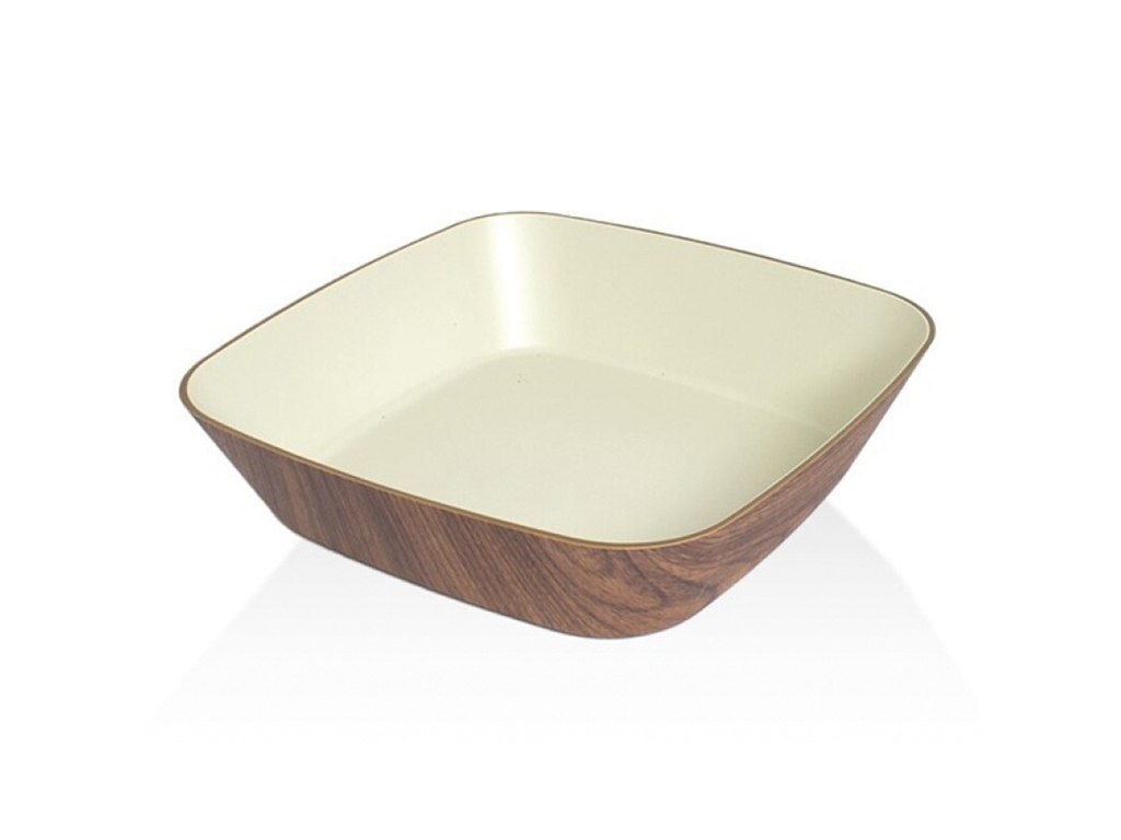 Bowl Snack 25x25 cm Wood look/White