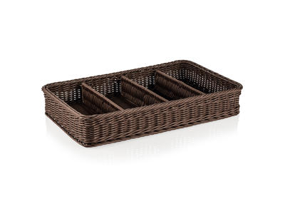 Cutlery basket Brown 1/1GN H9 cm Weaver Pro