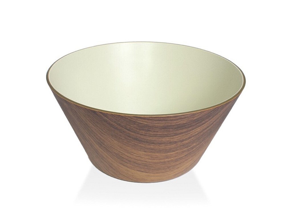 Bowl Snack Ø24 cm Wood look/White