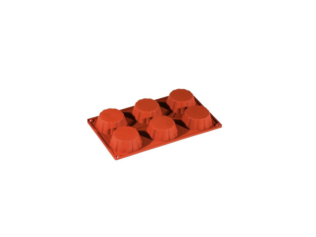 Baking mold Silicone 1/3 GN, 6 brioche