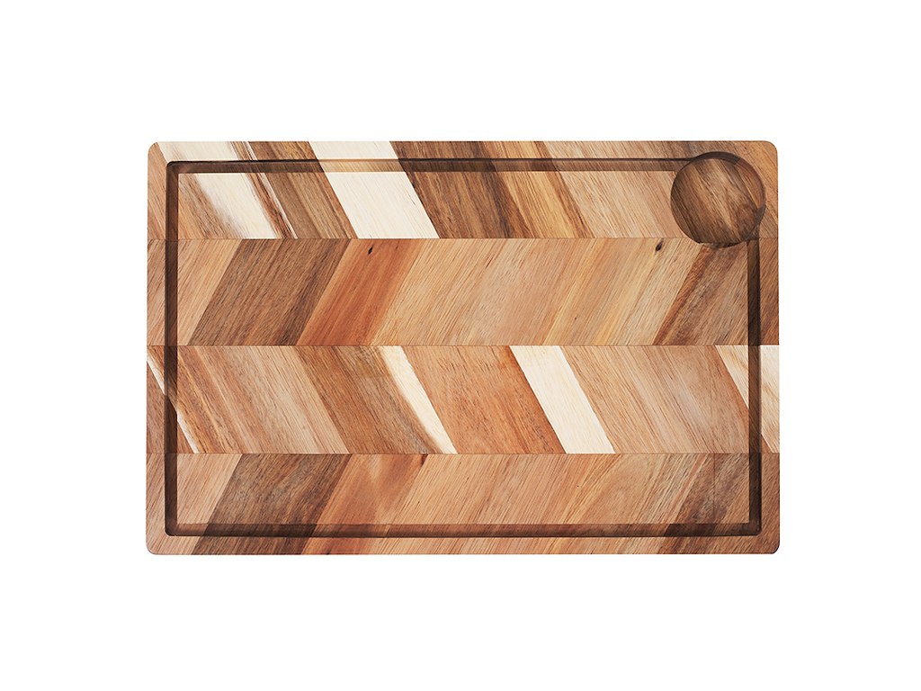 Cutting board Acacia herringbone 40x26x3cm w/ri