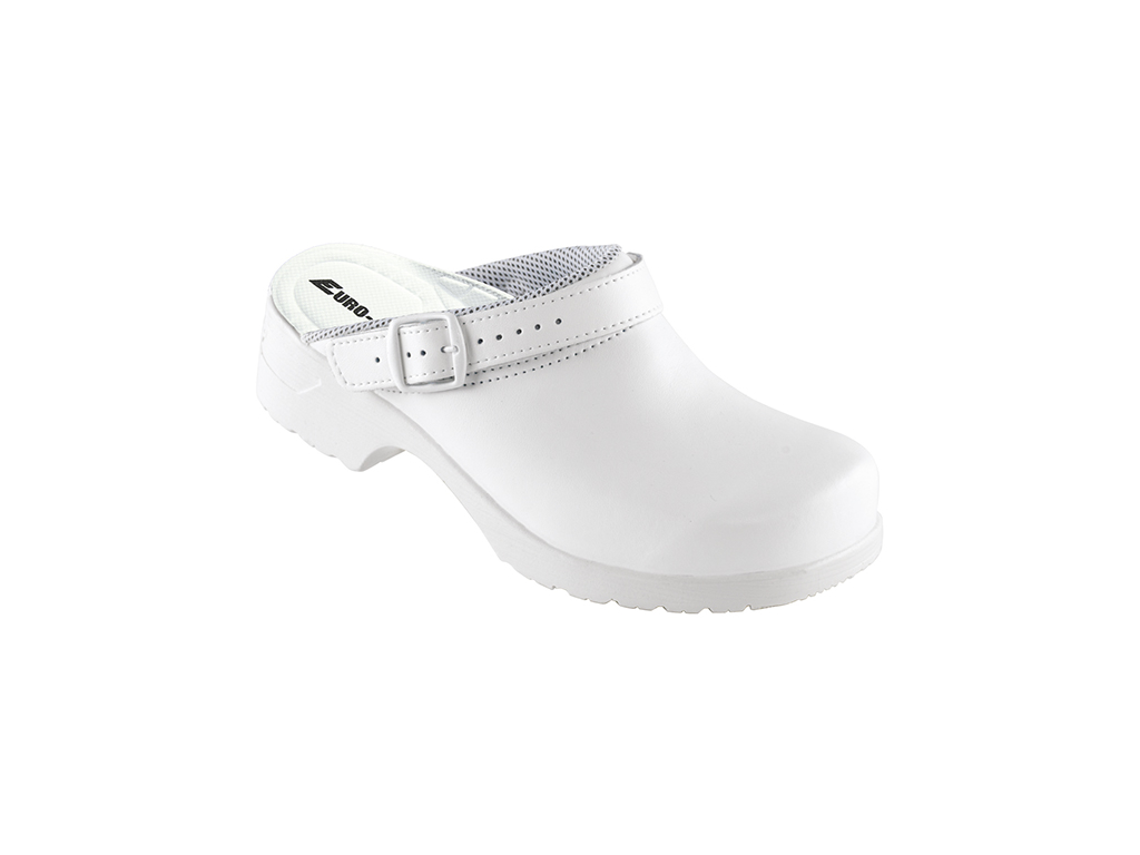 Træsko u/hælkap hvid str 35