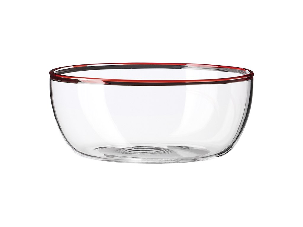Glass bowl Ø12cm Life in Colour Red edge