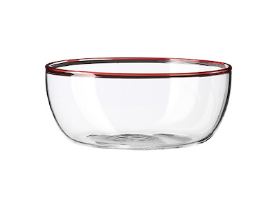 Glass bowl Ø12cm Life in Colour Red edge