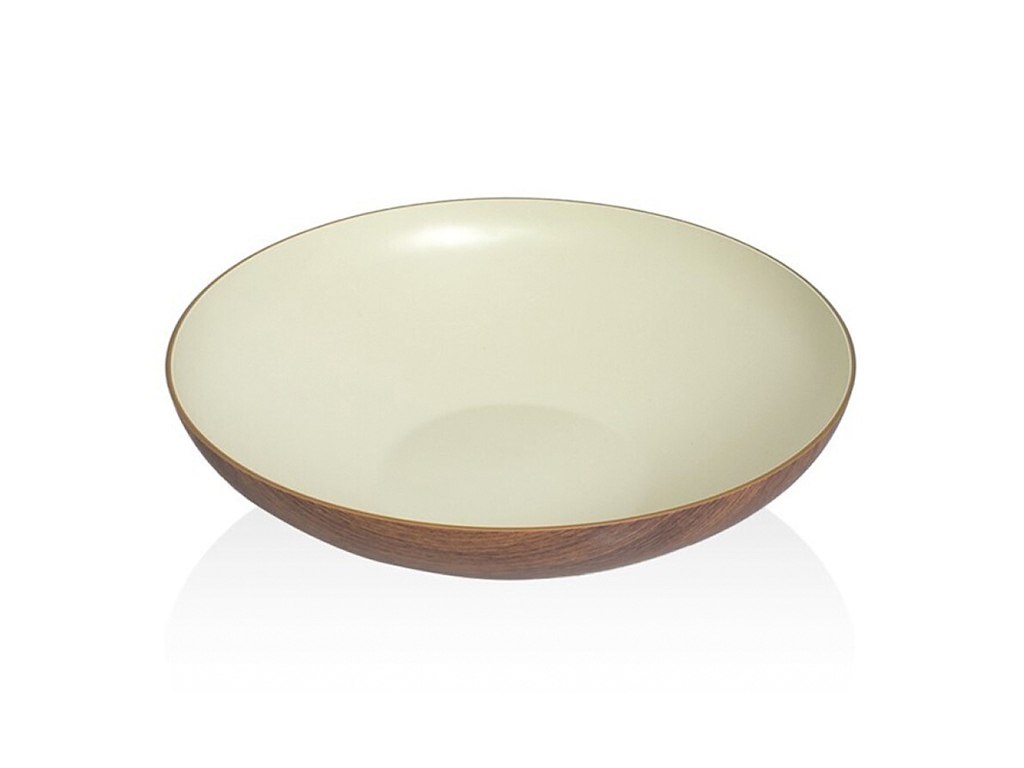 Bowl Salad Snack Ø31 cm Woodlook/White