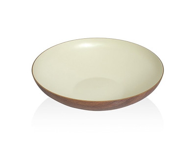 Bowl Salad Snack Ø31 cm Woodlook/White