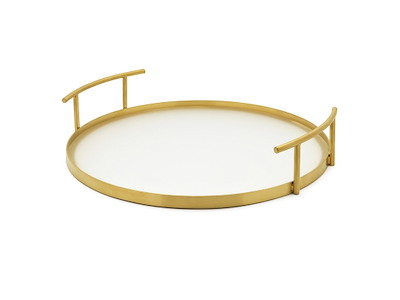 Serving tray Ø37 cm Gold Glass ARINTO