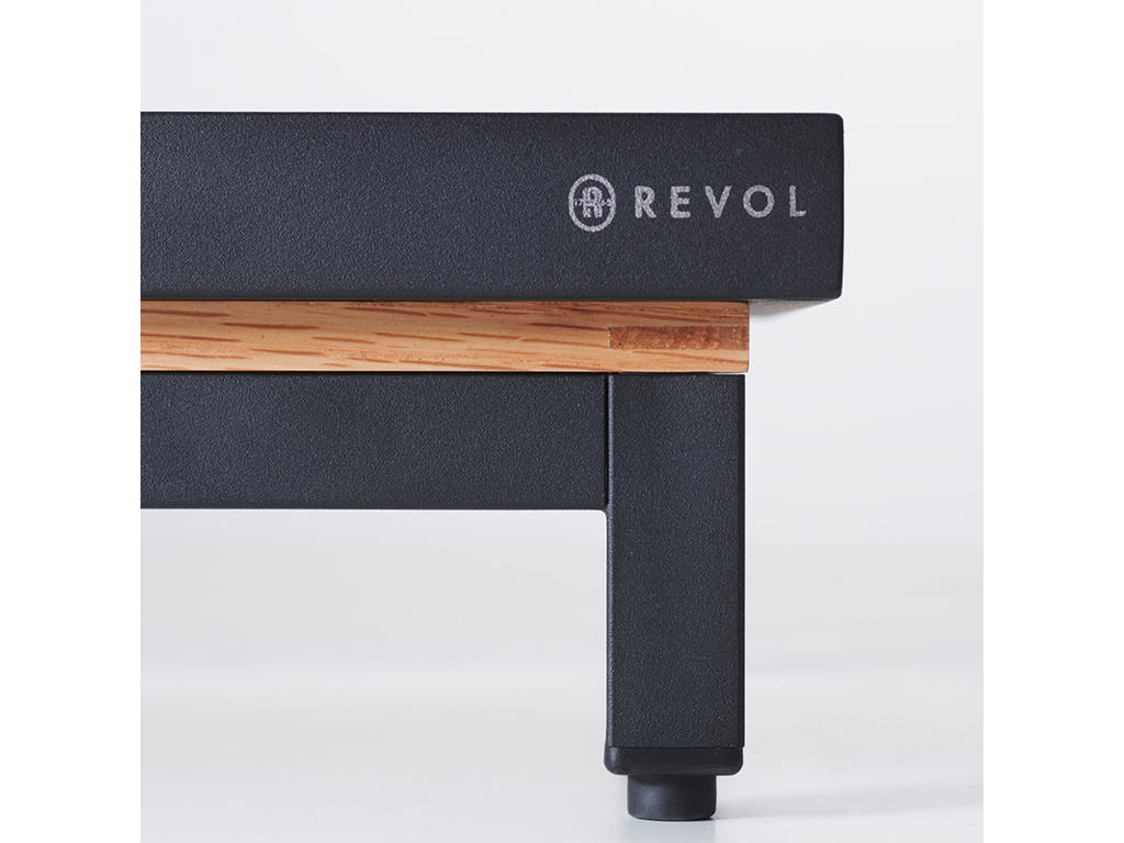 Serving Stand 56.5x35.5 cm Matte Black Metal Oak Frame A Scene