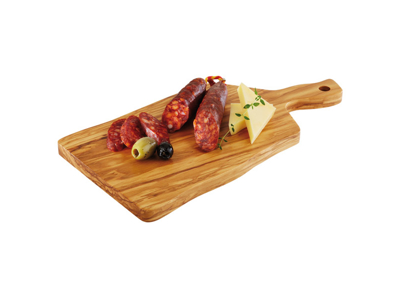 Serving board with handle olive wood 25x16 cm