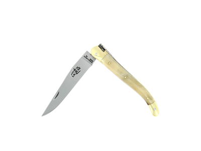 Folding knife, 11 cm, Laguiole Tradition, Handle of light horn