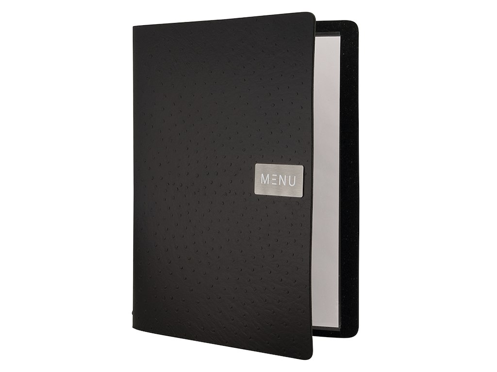 Menu Card Black EGO Leather incl. 4xA4 pocket