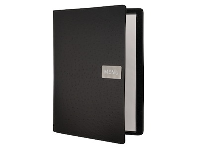 Menu Card Black EGO Leather incl. 4xA4 pocket