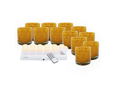 Candle holder AYLA Orange with White taper candle 1