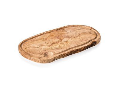 Cutting Board Oval Olive Wood 35x18x2cm w/ri