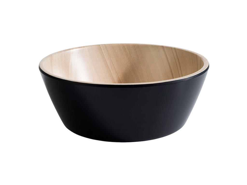 Melamine bowl Frida black/wood Ø15
